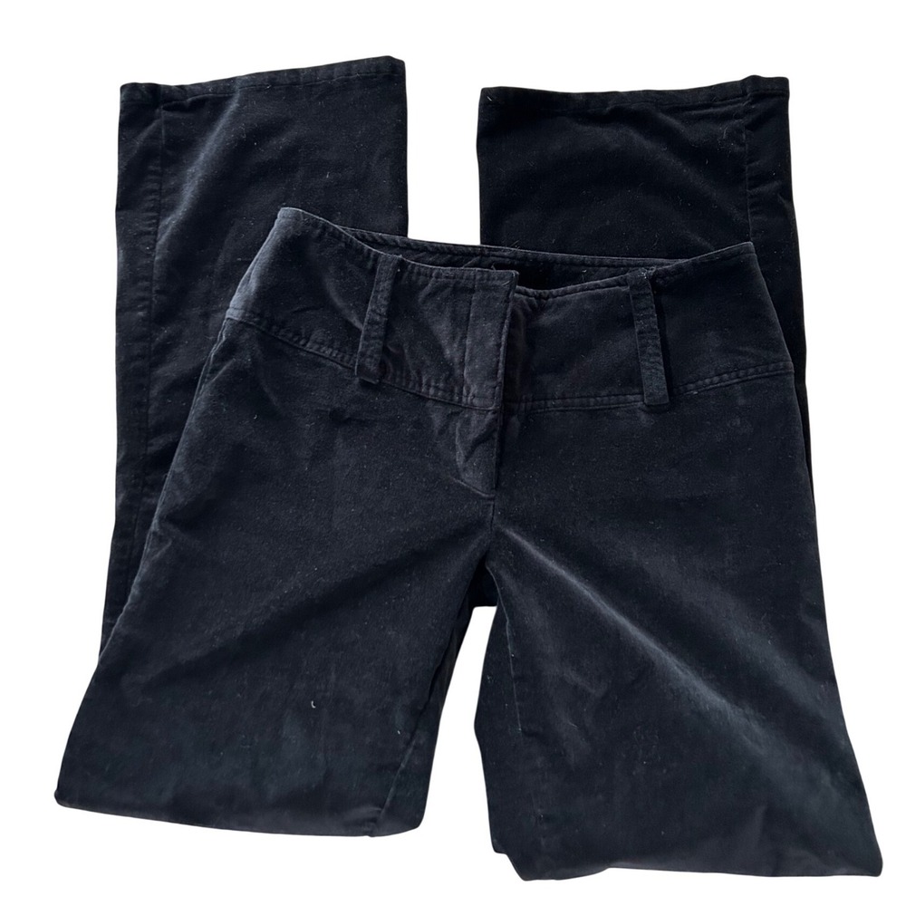 Star City Black Velvet Flare Leg Pants Low Rise Vintage Y2K 2000s Women S